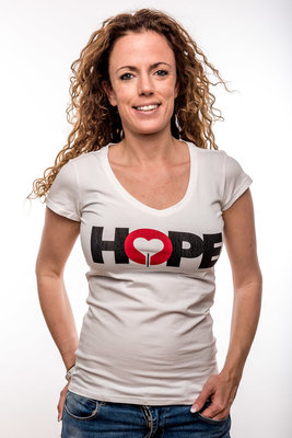 T-shirt Women 'HOPE'; wit