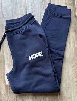 blauwe joggingbroek